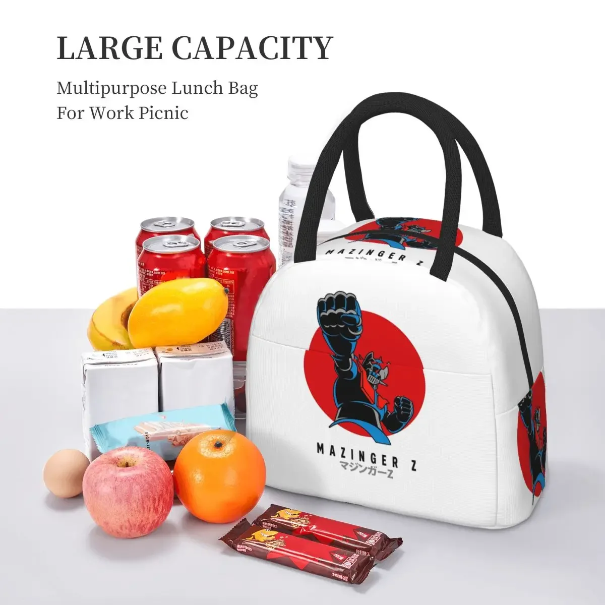 Mazinger Z Goldorak Actarus Grendizer Mask Insulated Lunch Bag for Kids School Cooler ThermalLunch Boxes Container