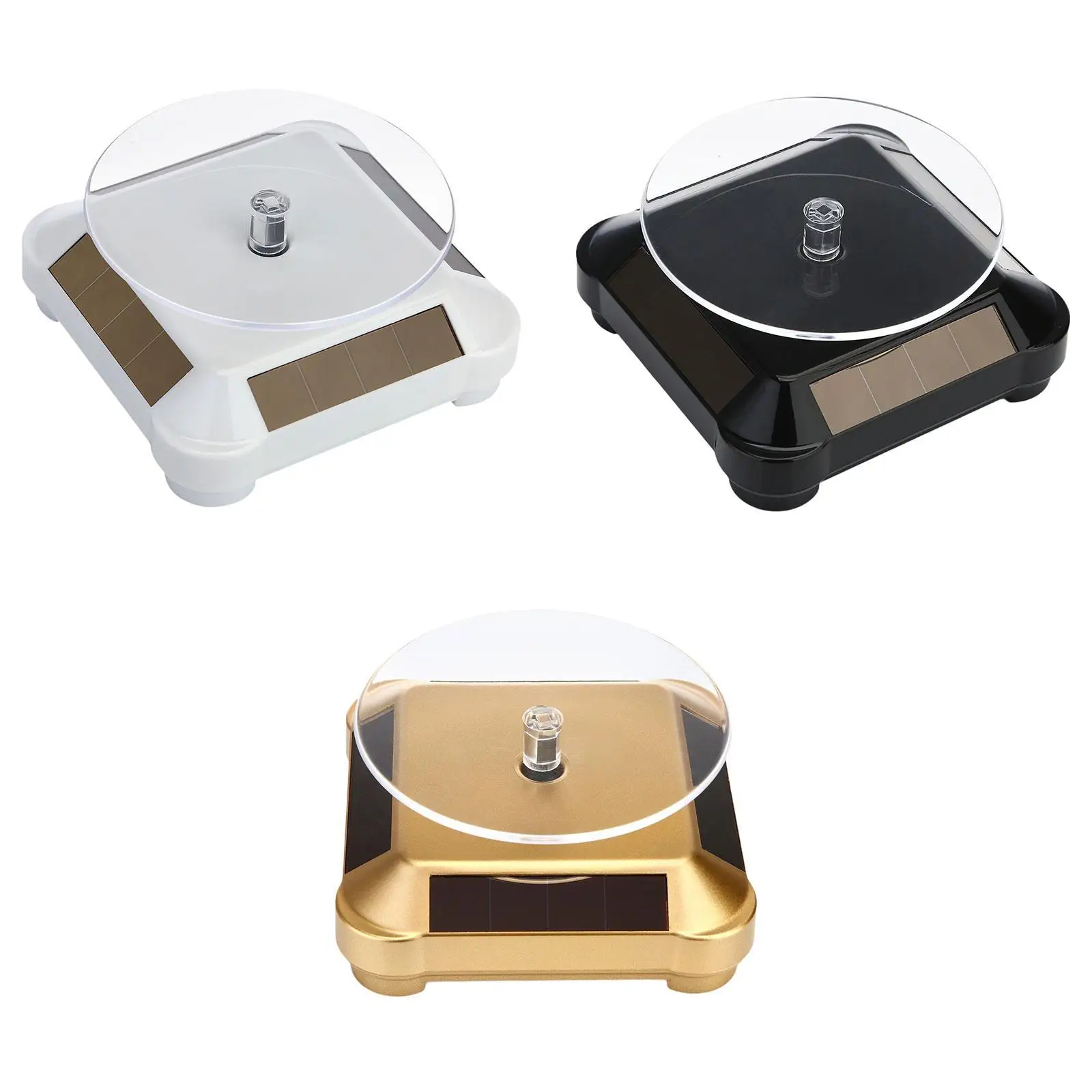 Rotating Turntable Watch Phone Display Holder Multifunction Convenient Use Solar Powered Rotating Stand for Bedroom Showcase