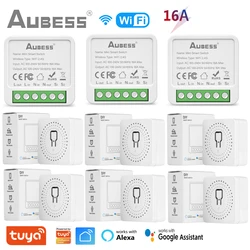 AUBESS 16A WiFi Tuya Mini DIY Smart Switch 2 Way Control Light Swithes Smart Home Automation Module Alexa Google Home Smart Life