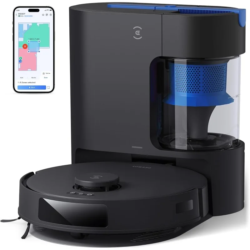 

Робот-пылесос и швабра N20 Plus, со станцией самоопорожнения без мешка, мощным всасыванием 8000 Па, технологией защиты от запутывания, 4