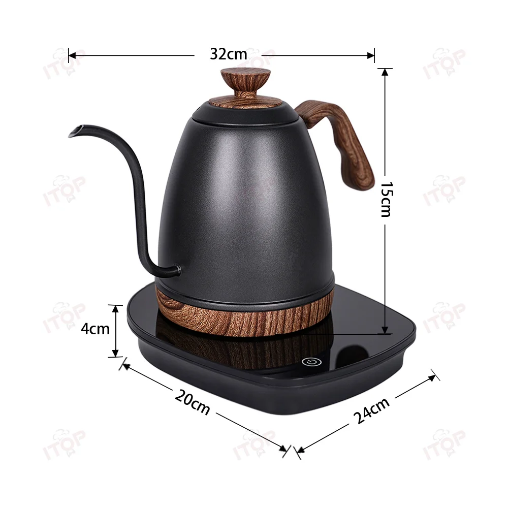 ITOP POK Artisan Electric Gooseneck Kettle to-the-degree Temperature Control Heating Kettle Electric Pour-Over Kettle