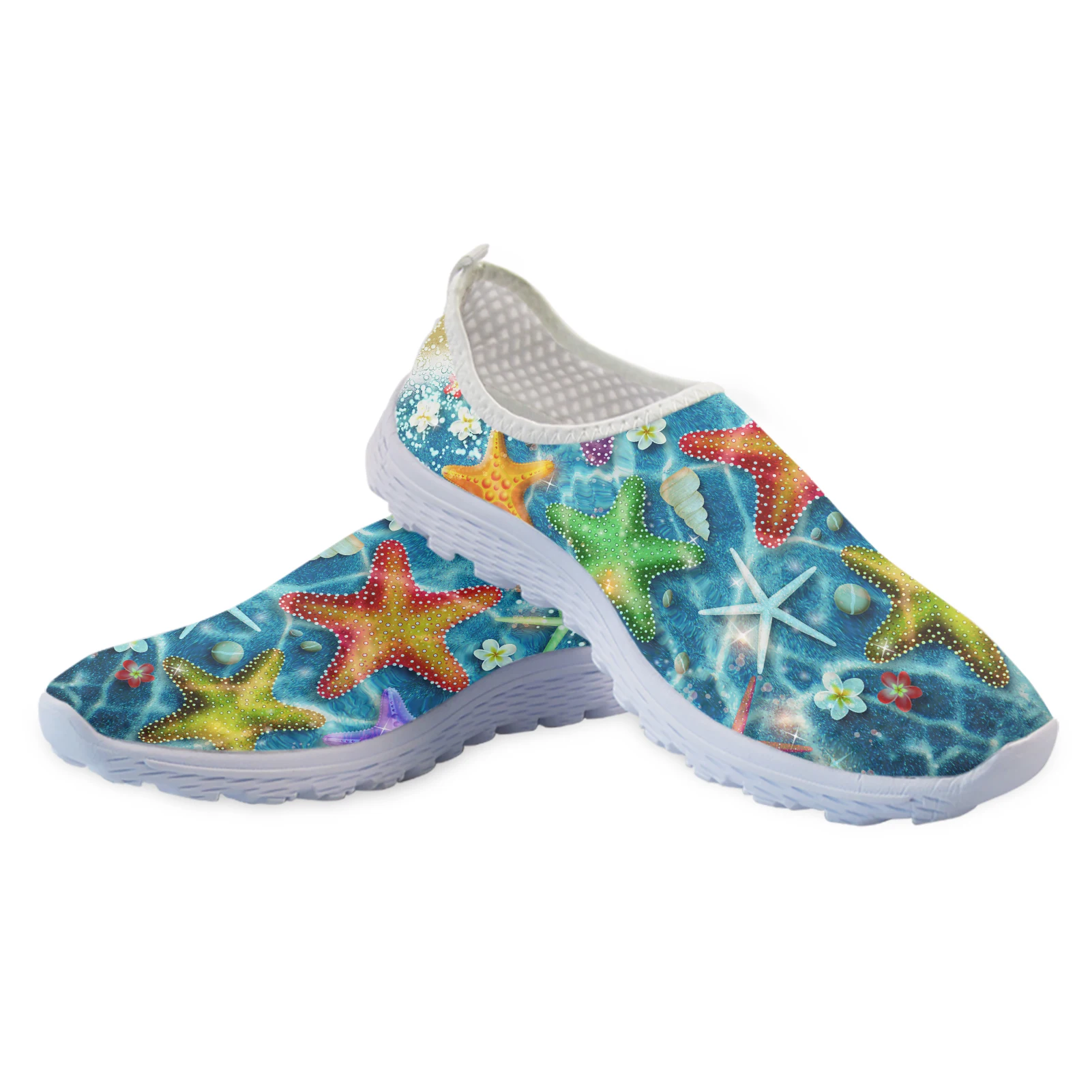 INSTANTARTS Fashion Undersea Starfish Print Lightweight Leisure Shoes New Women\'s Slip On Shoes Comfort Casual Sneakers Zapatos