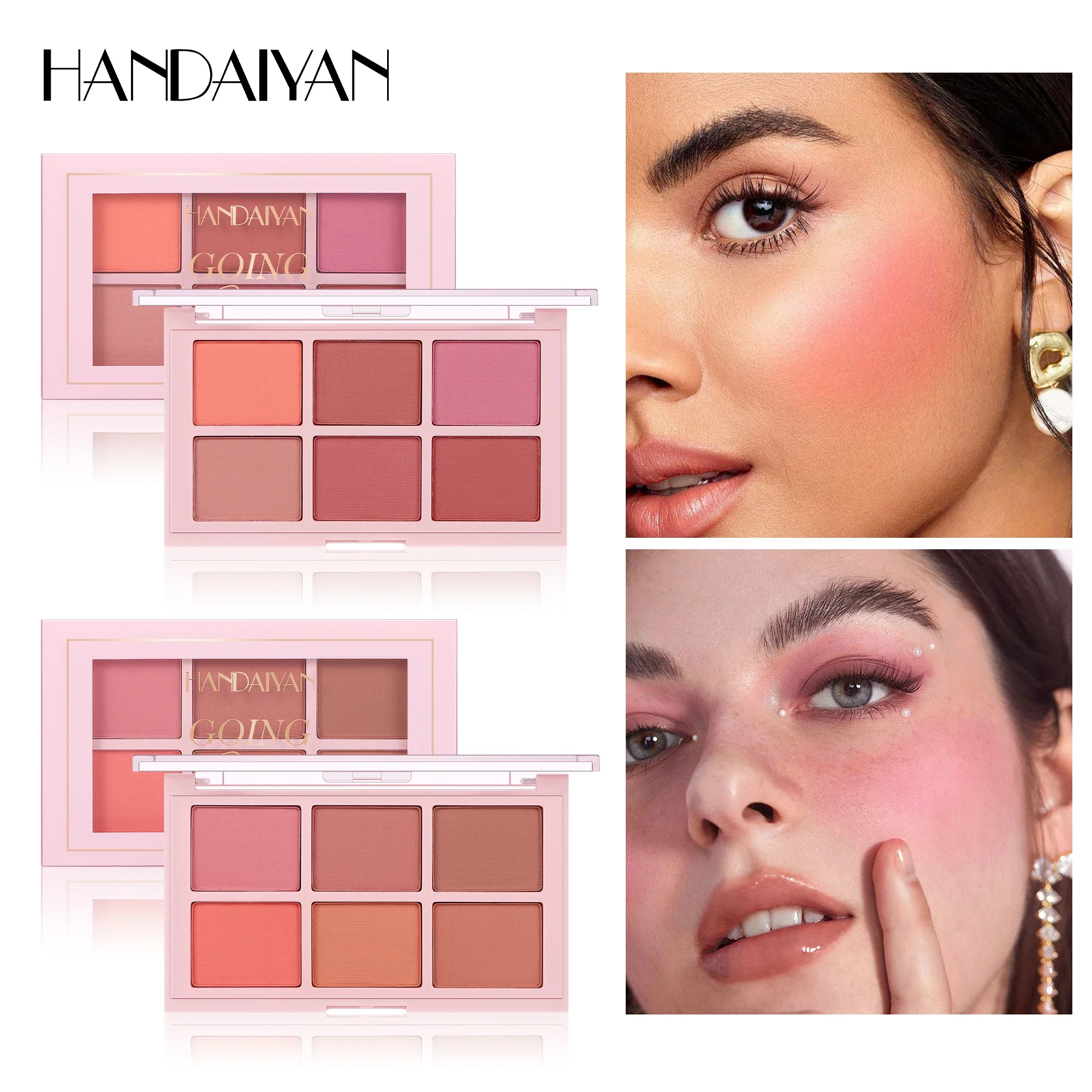 Palette di fard opachi Trucco viso altamente pigmentato a lunga durata Finitura naturale Illumina il contorno della pelle Evidenzia polvere