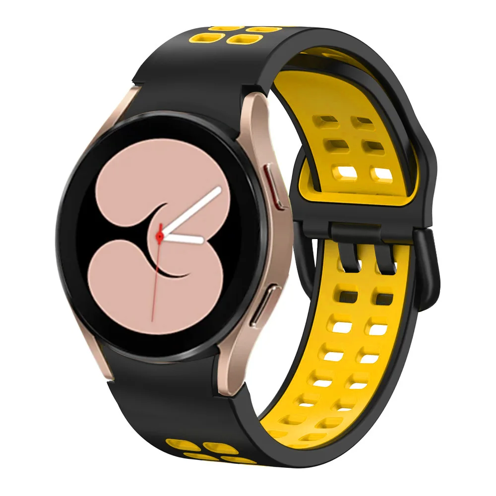 No Gap Silicone Strap For Samsung Galaxy Watch 7/6/5/4 44mm 40mm Reverse Double Buckle Two-Color Wristband Watch 5 Pro 45mm Belt