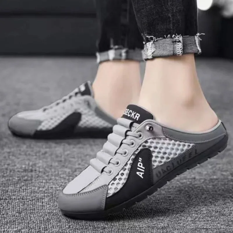 

Новинка 2023 года, летняя мужская обувь, полуспортивные повседневные удобные кроссовки-бини на мягкой подошве без шнуровки для мужчин