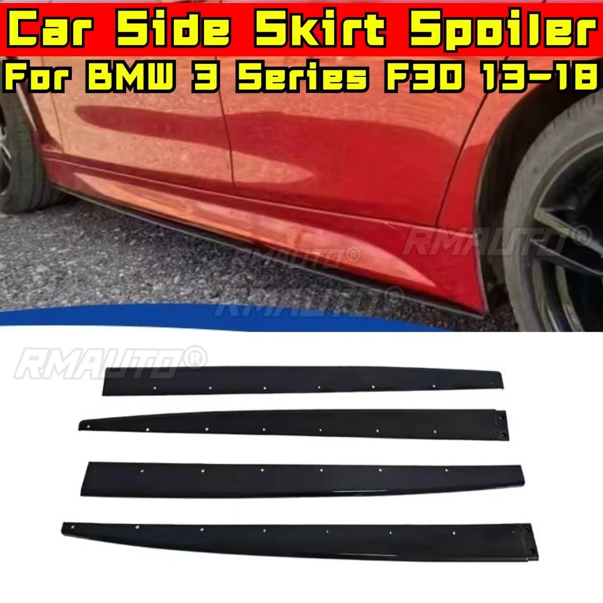 Car Side Skirt Lip Spoiler Extension Diffuser Guard For BMW 3 Series F30 2013-2018 Car Side Skirt Splitter Apron Car Accessories