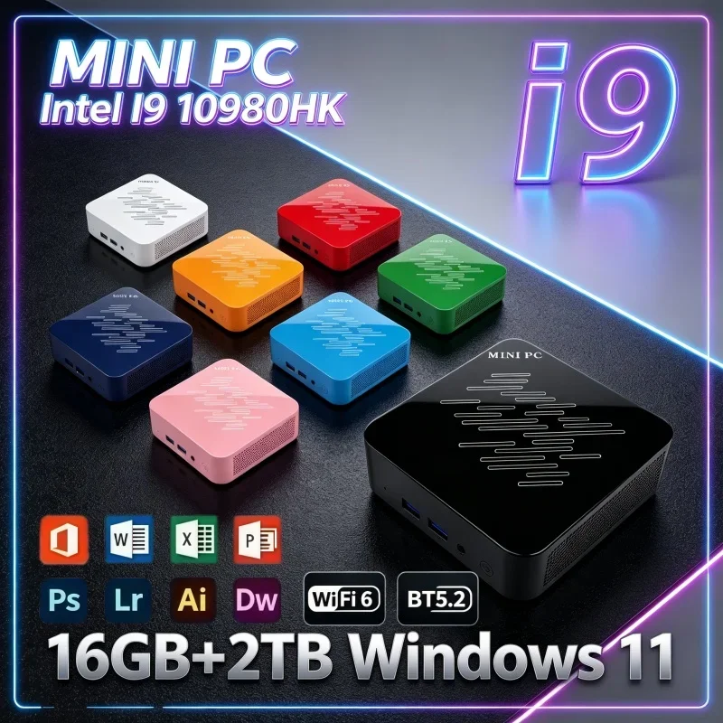 mini-pc-intel-i9‑10980hk-windows11-16gb-ddr4-2tb-ssd-4k-hd-display-wifi6-bt52-mini-desktop-pc-for-business-office-entertainment