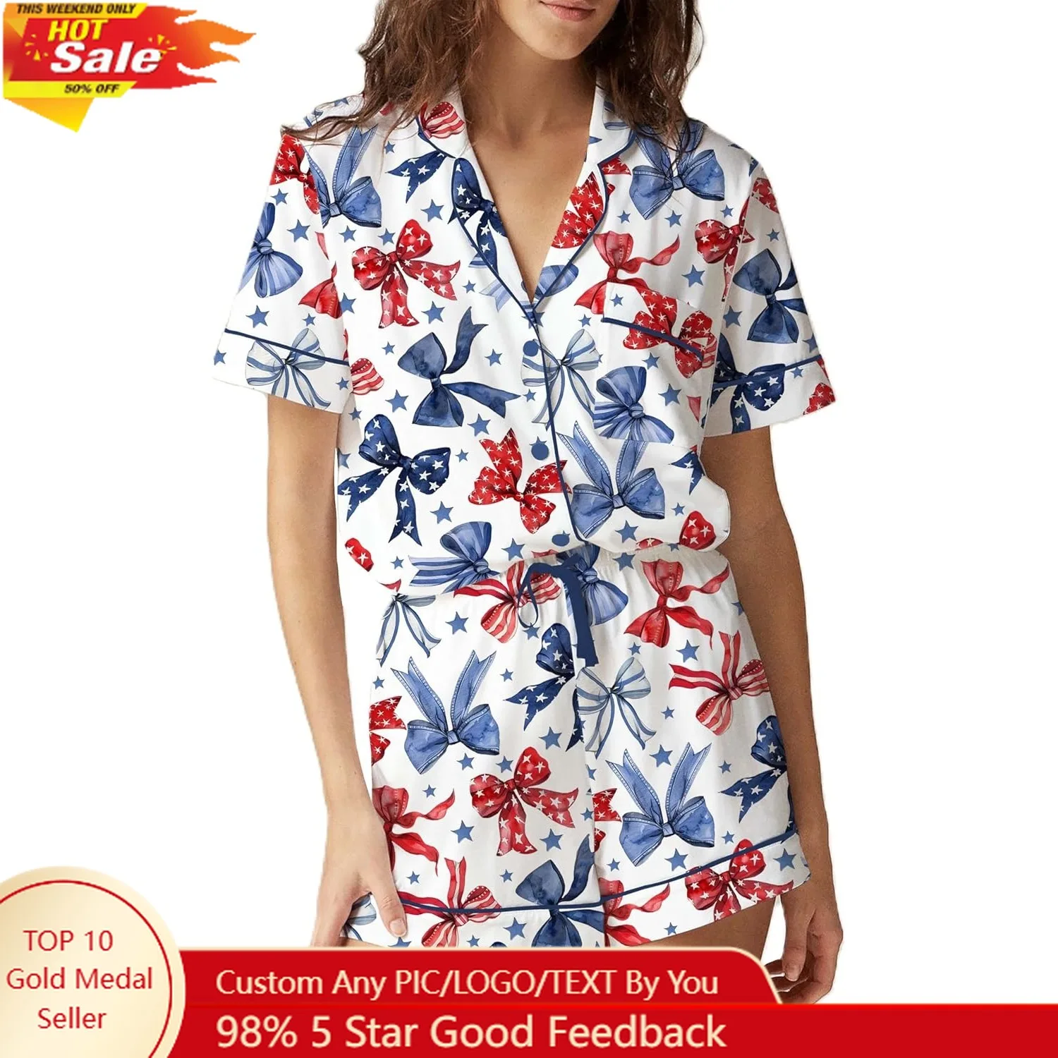 

Women Easter Pajamas Set Cute Bunny Button Down Shirt and Shorts 2 Piece Pj Set Y2K Easter Outfits