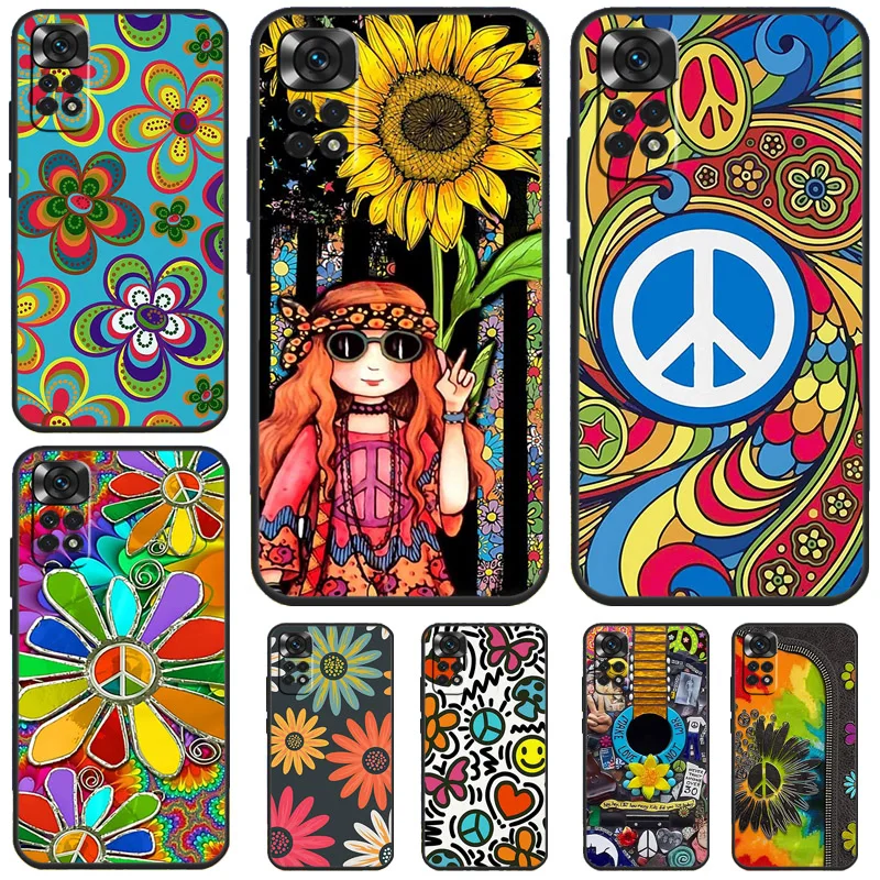 Hippie Daisy Tie-dye Flower Peace Case For Redmi Note 12 10 9 8 11 13 Pro 9S 10S 11S 12S Phone Cover For Redmi 12C 9C 10C 13C