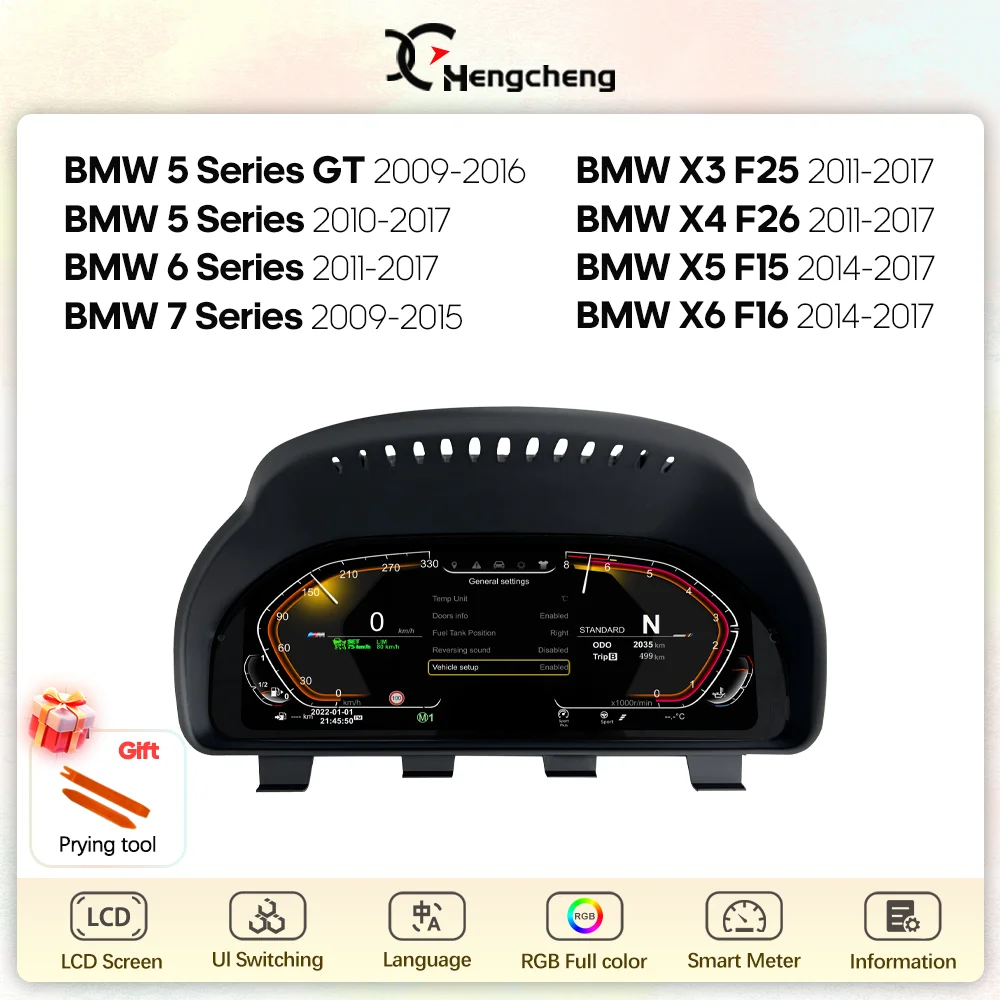 

12.3Inch Car LCD Dashboard For BMW 5 Series /GT 6 Series 7 Series X3 X4 X5 X6 2009-2017 Cluster Virtual Cockpit Instrument Panel