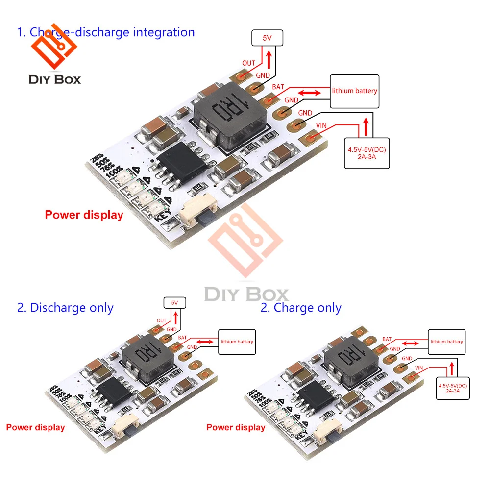 DC 5V 2A Mobile Power Diy Board Module 3.7V/4.2V Lithium 18650 Battery Boost Mobile Power Board Charging Discharging Protection