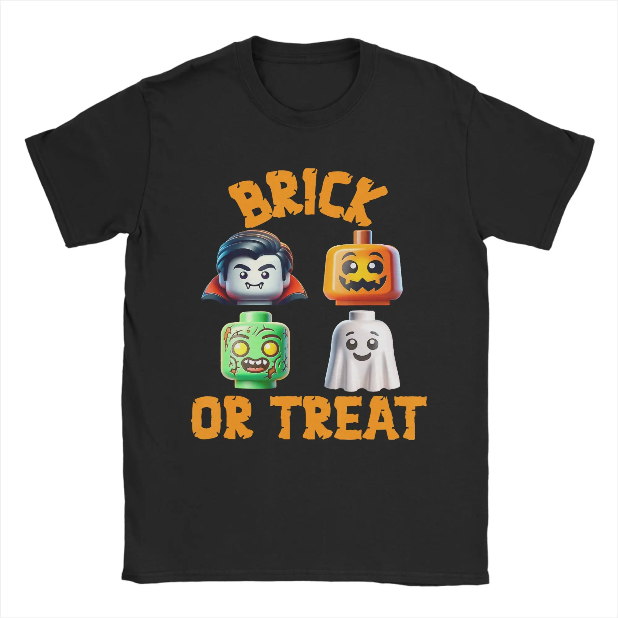 Men Women's T-Shirt Building Brick Halloween Costume Brick or Treat Monster T-Shirts Summer Tee Shirt Y2K Cotton Tops Gift Idea