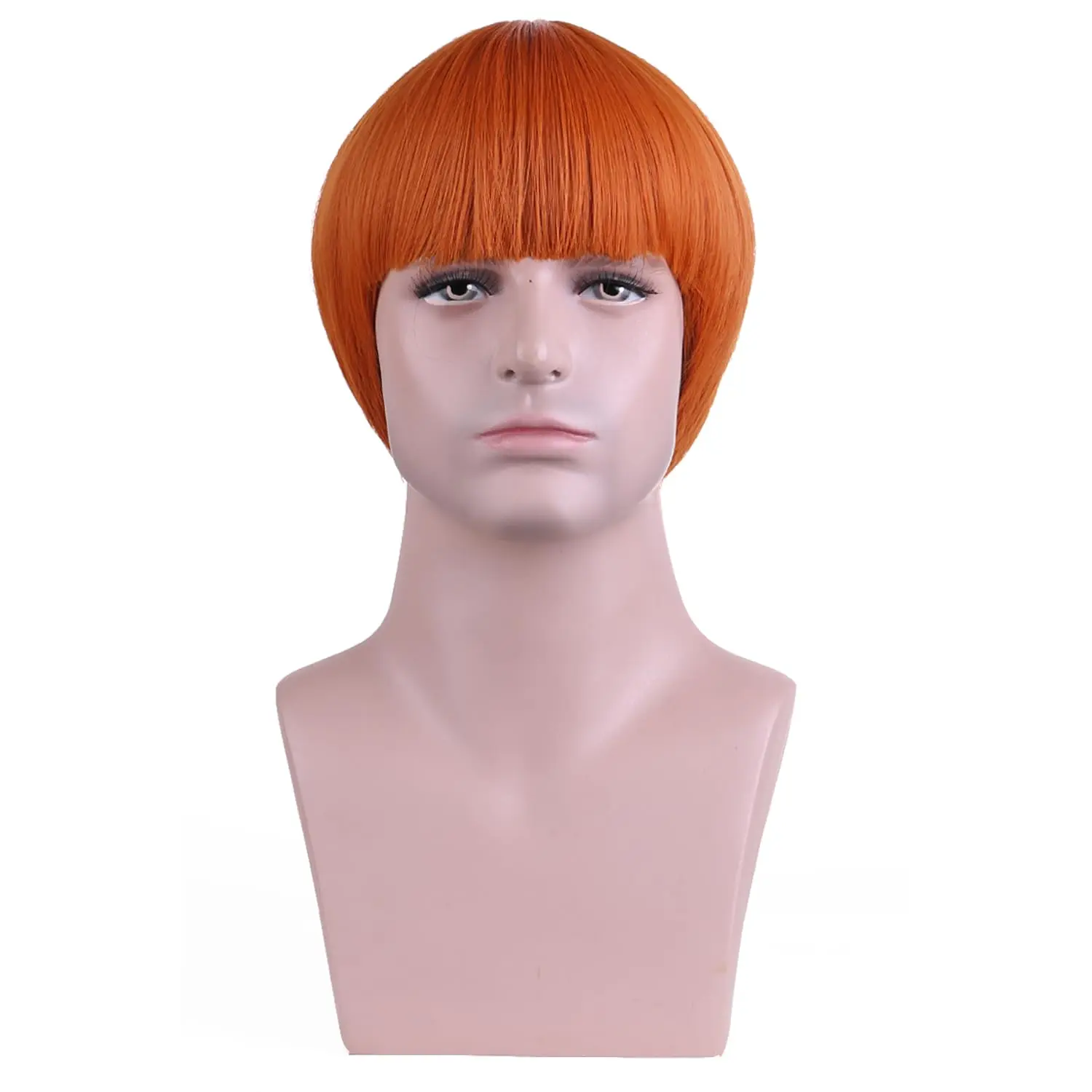 قصيرة الفطر قطع شعر مستعار للرجال 60s-80s شعر مستعار مسطح خمر فيلم حفلة الهالوين ناقلات زي شعر مستعار أنيمي