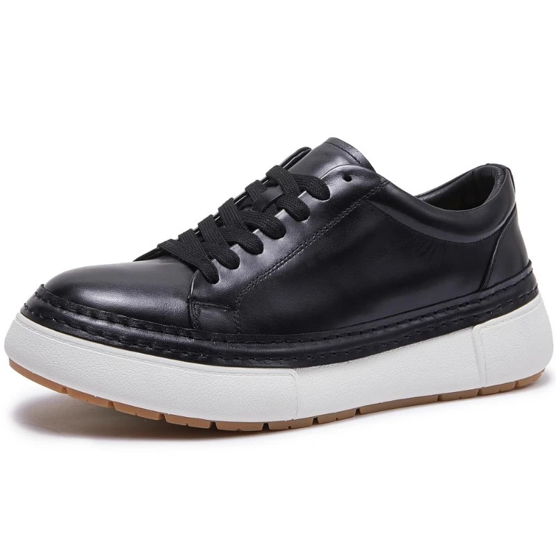 

Британские мужские туфли из конской кожи, высококачественная кожаная повседневная спортивная обувь, модные удобные дышащие туфли на толстой платформе