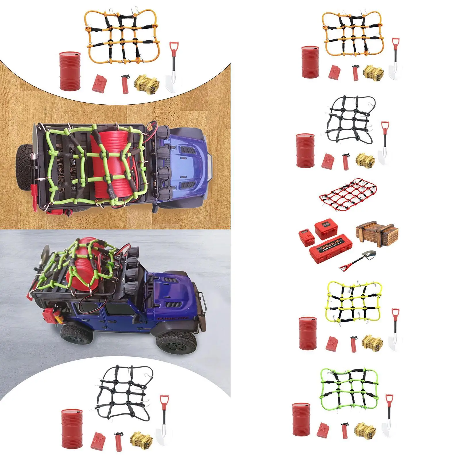 6x Accessorio professionale decorativo per rete portabagagli per decorazione tetto auto RC