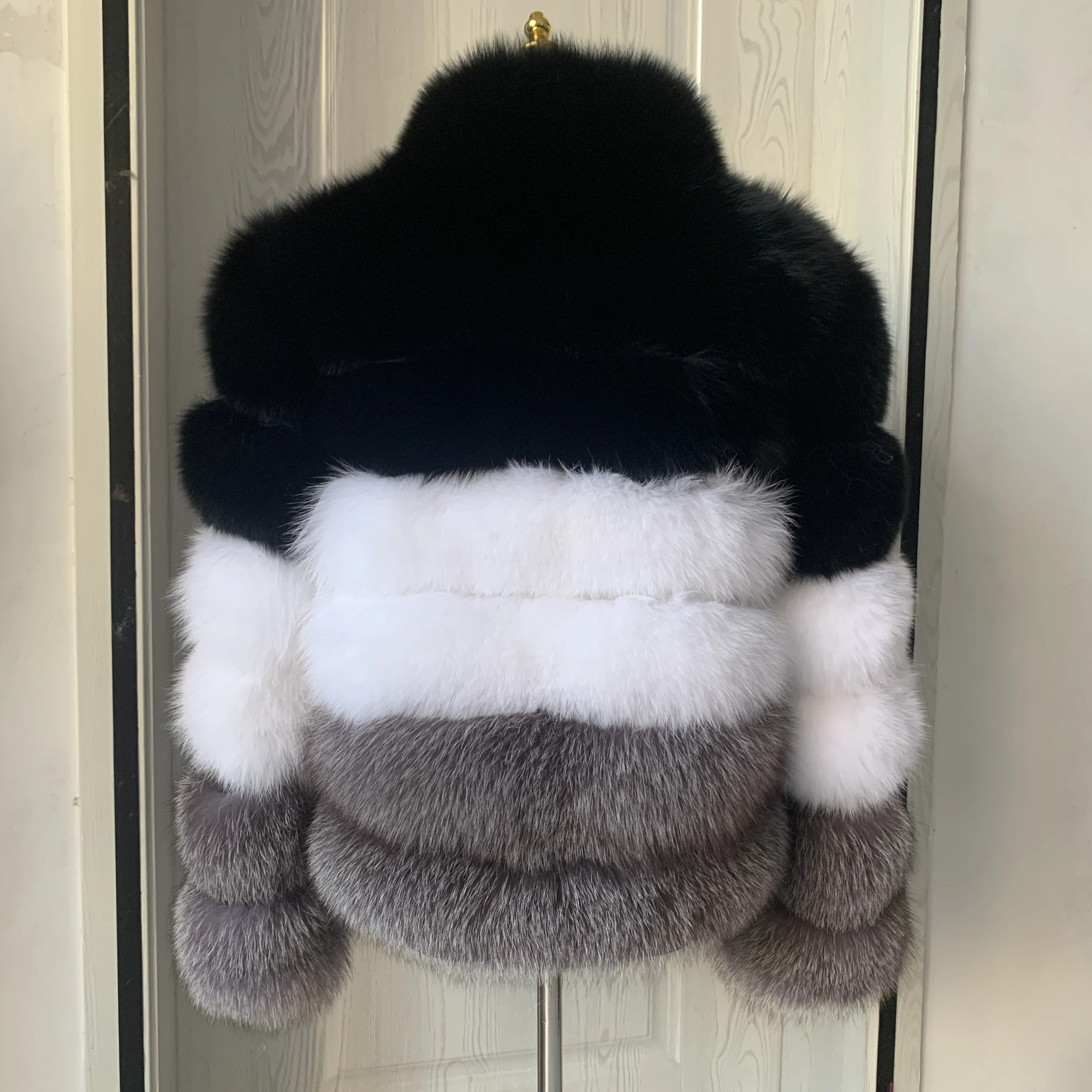 2025 new fox fur coat mixed color women's winter warm and fashionable real fox fur leather jacket