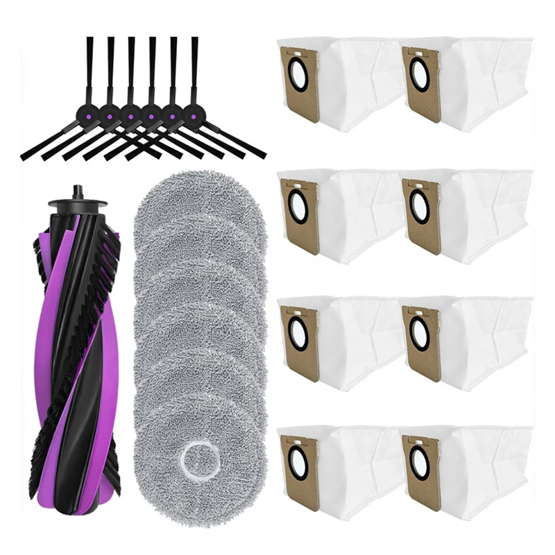 【STOKED】Main Side Brush Mop Cloth Dust Bag Replacement Parts Kit For JONR P20 Pro/T5 Pro Vacuums Accessory