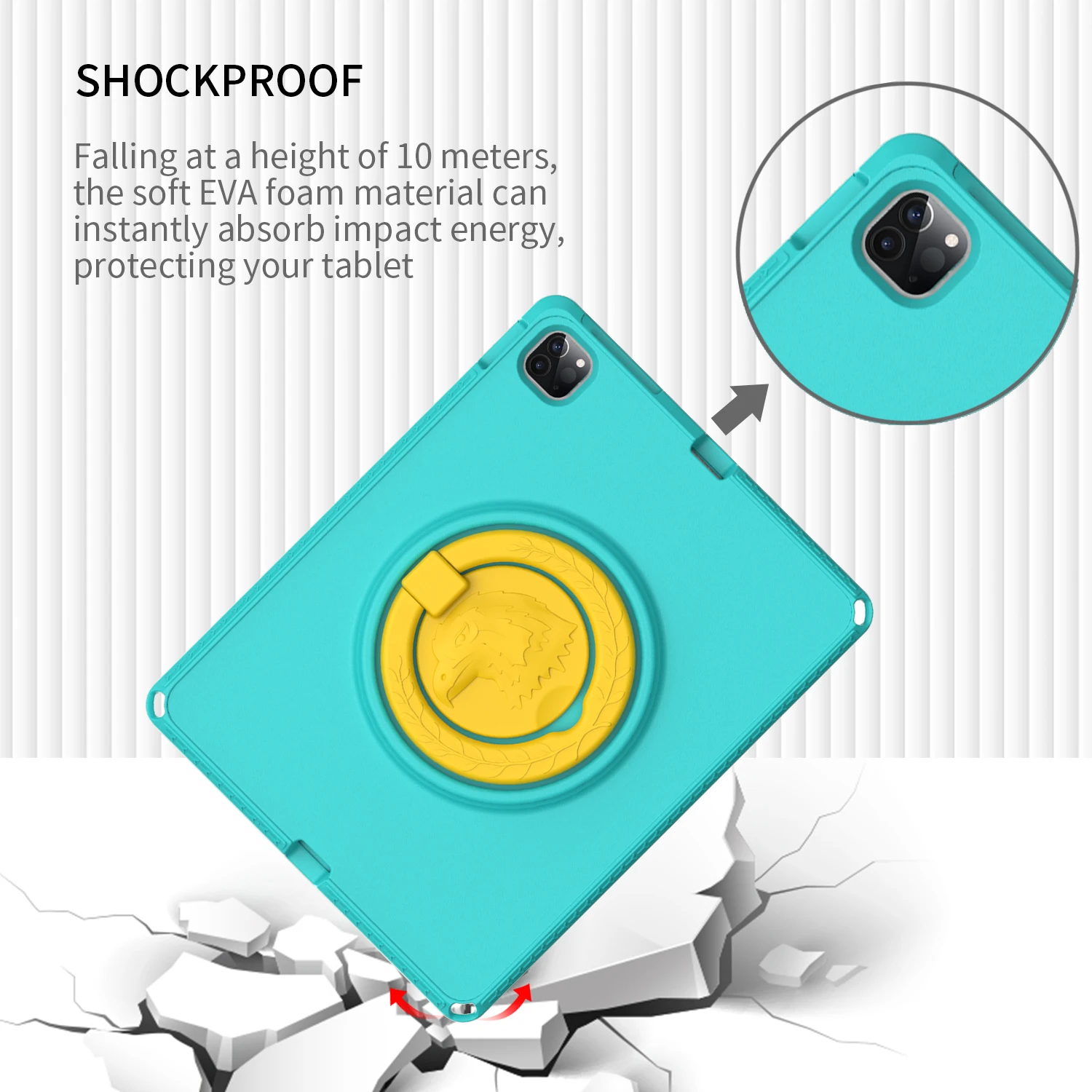 For Apple iPad Pro 12 9 inch 2022 2021 2020 2018 Case With Strap Tablet Cover for ipad pro 12.9 Heavy Kids EVA Shockproof Shell