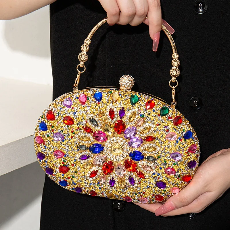 Celebrity Texture Rhinestone Diamond Dinner Bag Women's Evening Dress Banquet Clutch Handmade Encrusted Portable Cheongsam Bag