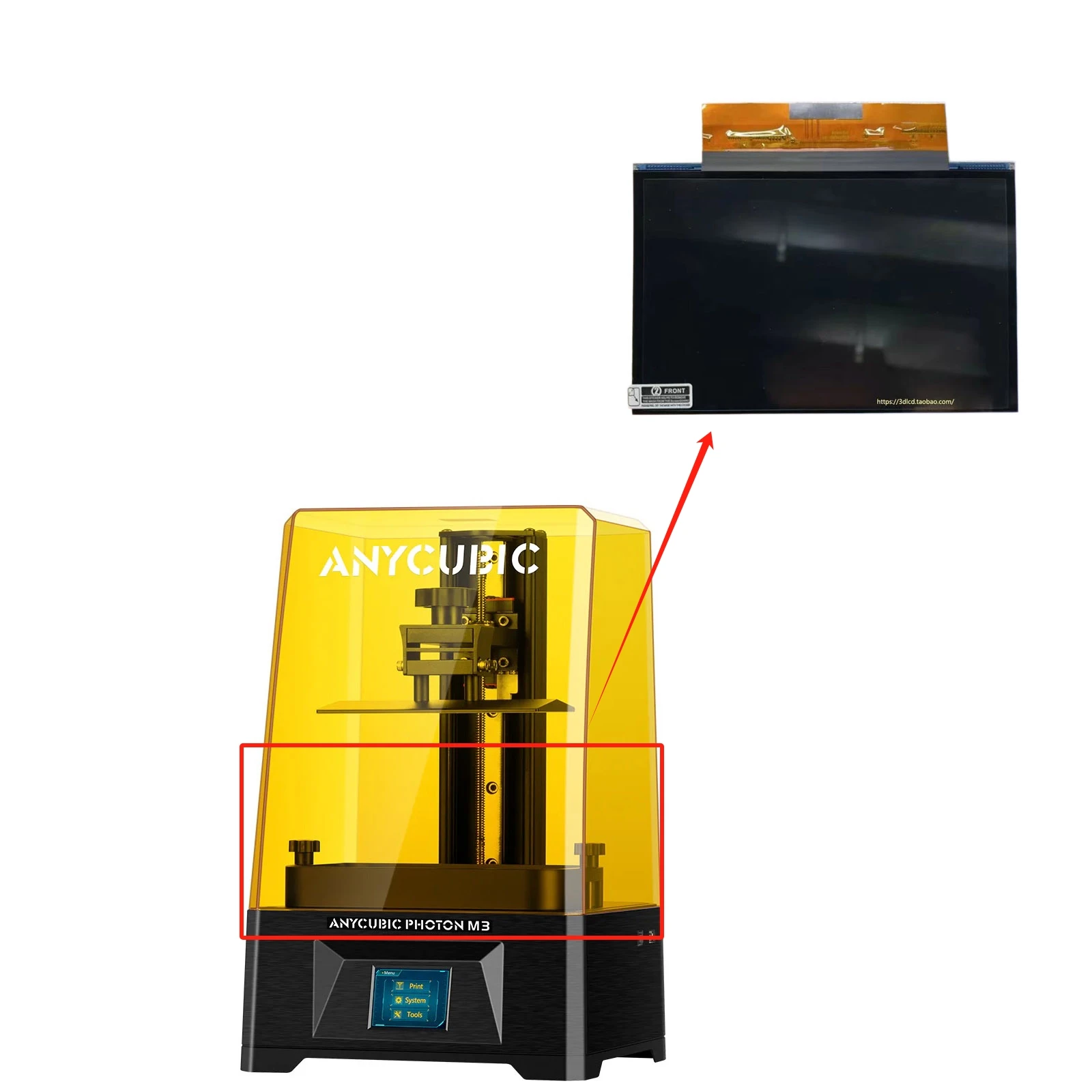 New LCD Screen for Anycubic Photon M3 LCD Screen 7.6inch 4K Replacement