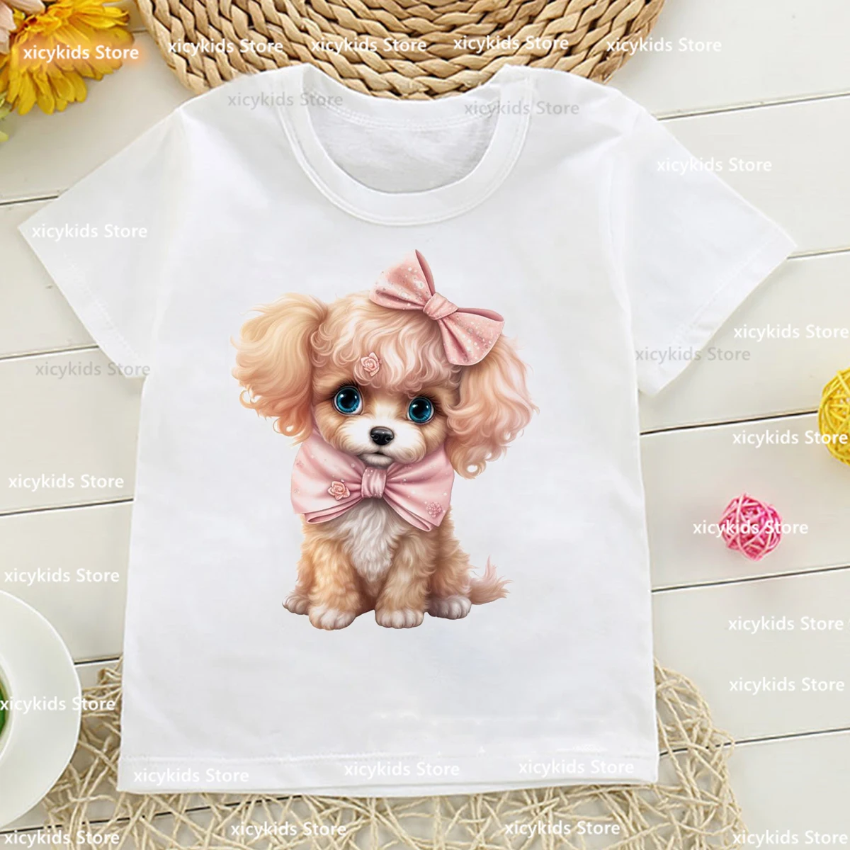 Camiseta divertida con estampado de perro maltés Corgi para niños, camiseta Kawaii para niñas, camiseta blanca de moda, Top de otoño, venta al por