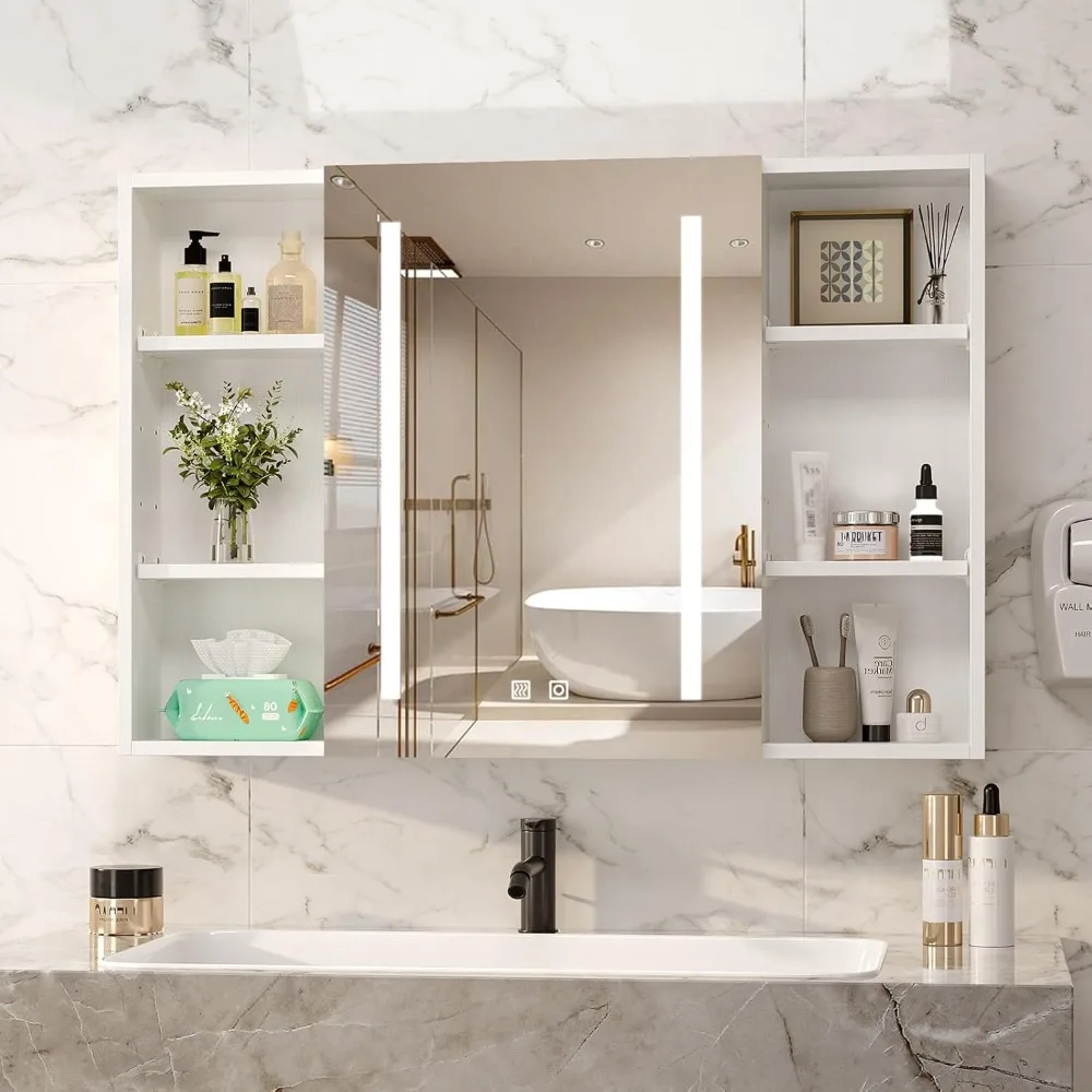 

36Inch Medicine Cabinet with Lights, Lighted Medicine Cabinet with Mirror, Bathroom Vanity Mirror with Storage, Customized