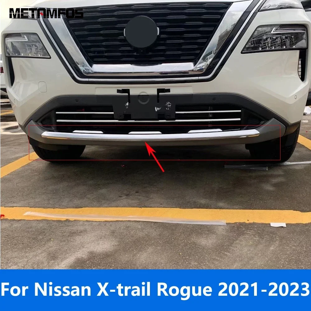 

Автомобильные аксессуары для Nissan X-trail Xtrail Rogue T33 2021 2022 2023, хромированный передний бампер, накладка на губу, комплект кузова, диффузор, сплиттер