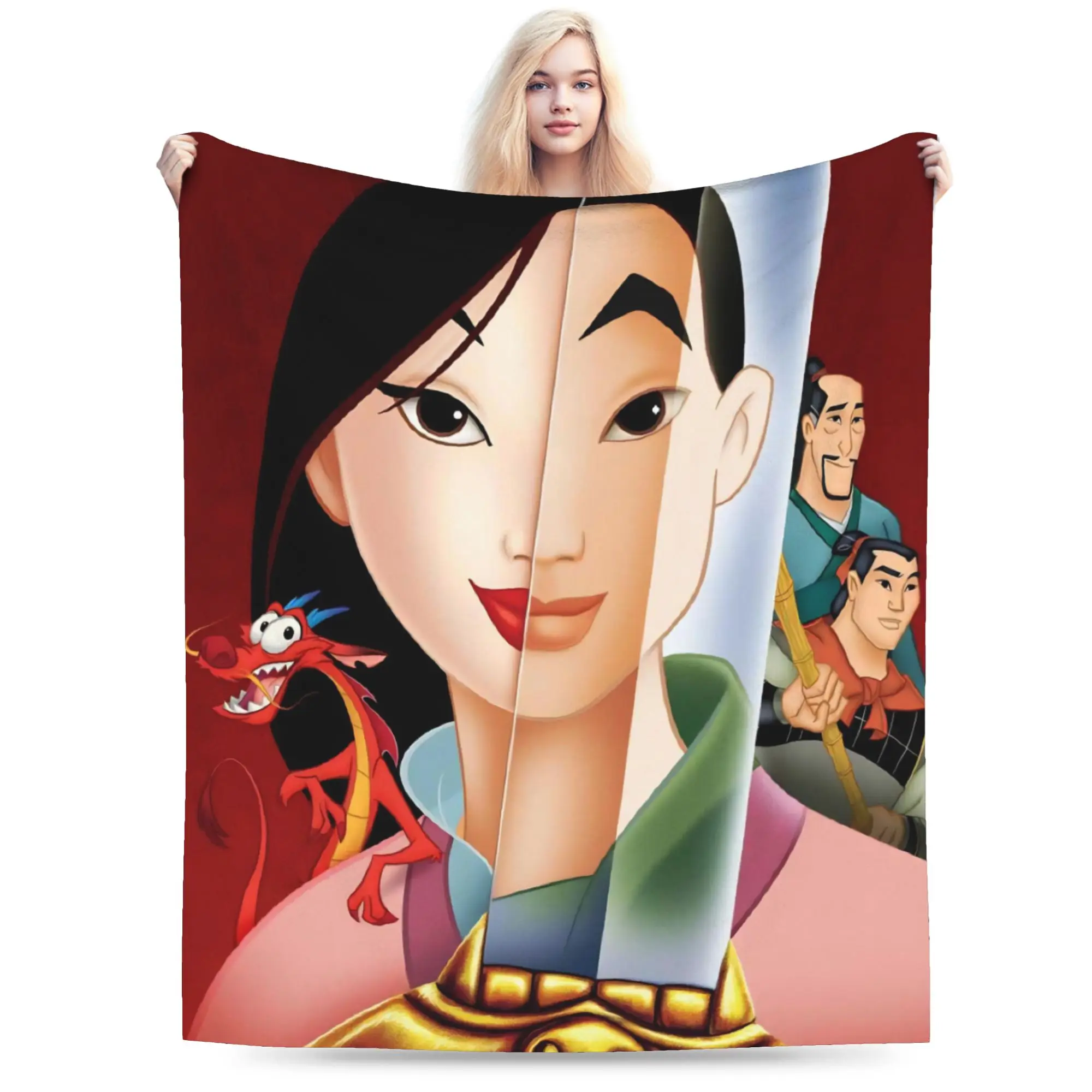 مولان الأميرة الصوف رمي بطانية مو لان الكرتون بطانية للأريكة الأريكة سوبر سرير دافئ البساط