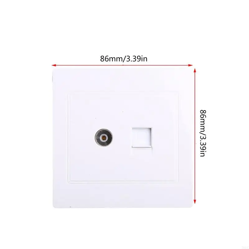 T8UC RJ45 Adapter+TV Antenna Coaxial Wall Mount Output Faceplate Panel Socket