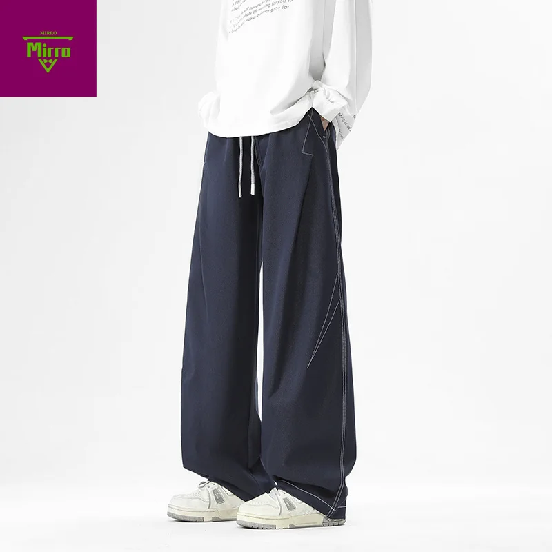 

【Mirrordust】Autumn New Korean and Japanese Style Loose Casual Pants for Men Wide-Leg High Street Versatile Long Pants