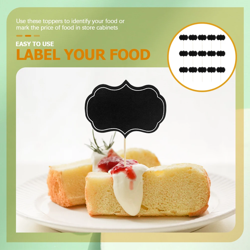 24 قطعة ملصقات السبورة ملصقات سبورة الطباشير لوحة تسجيل الغذاء القبعات العالية لحفلات الزفاف كعكة كب كيك الجبن علامات ديكور