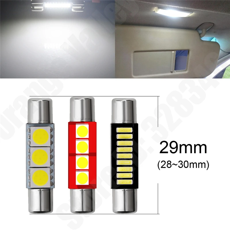 10Pcs Festoon Car led 28 29 mm 4014 9 led bulb 3030 4 SMD reading lamp 5050 3 leds Auto Interior Light DC 12V