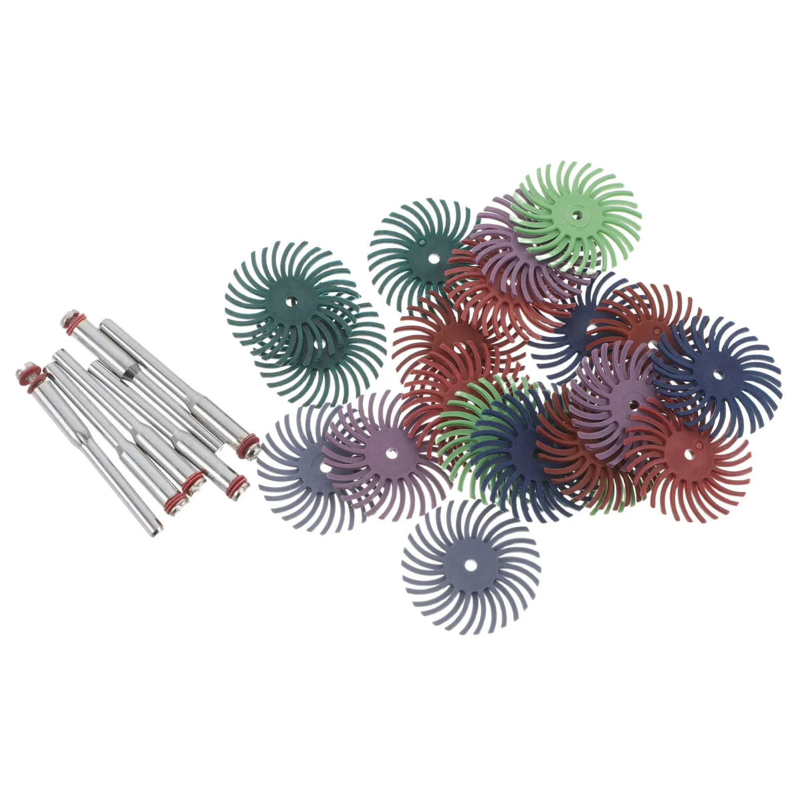 1 Set 1 Inch Radial Bristle Disc Kit with 3mm Shank  Rotary Tool Detail Abrasive Wheel Polishing Bristle Wheel with Grit 80-1000