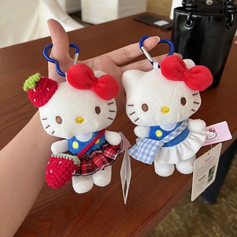 

MINISO Sea Salt Summer Cat Bag Pendant Keychain Plush Hello Kitty Doll Gift Pendant Fashion Versatile Cute Series Accessories