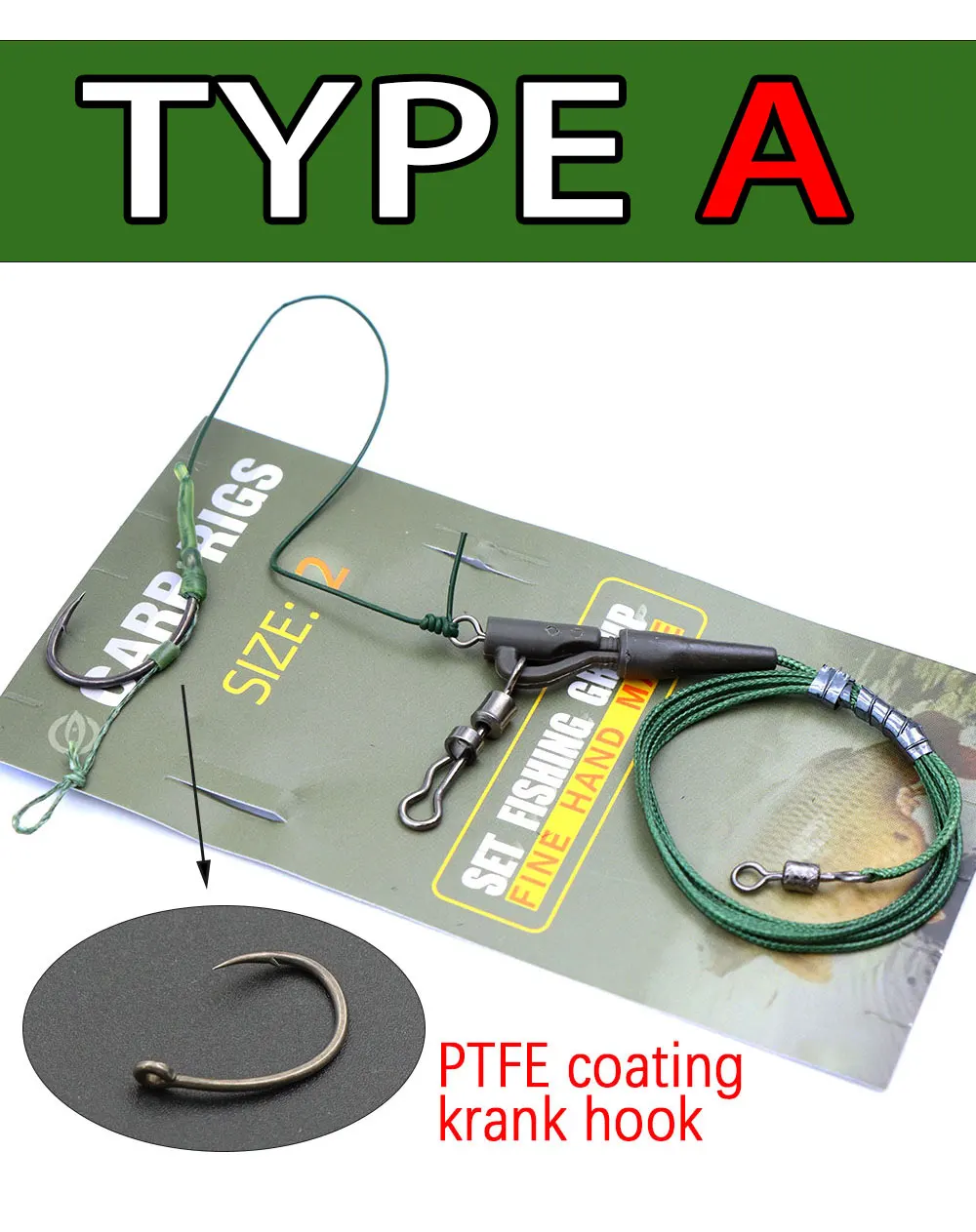 Karpfenangelzubehör: Vorgefertigte Hair-Rig-Köderketten mit beschichtetem Leadcore-Vorfach und scharfen Karpfenhaken für Method Feeder Boilie Angeltechniken – Detail 4