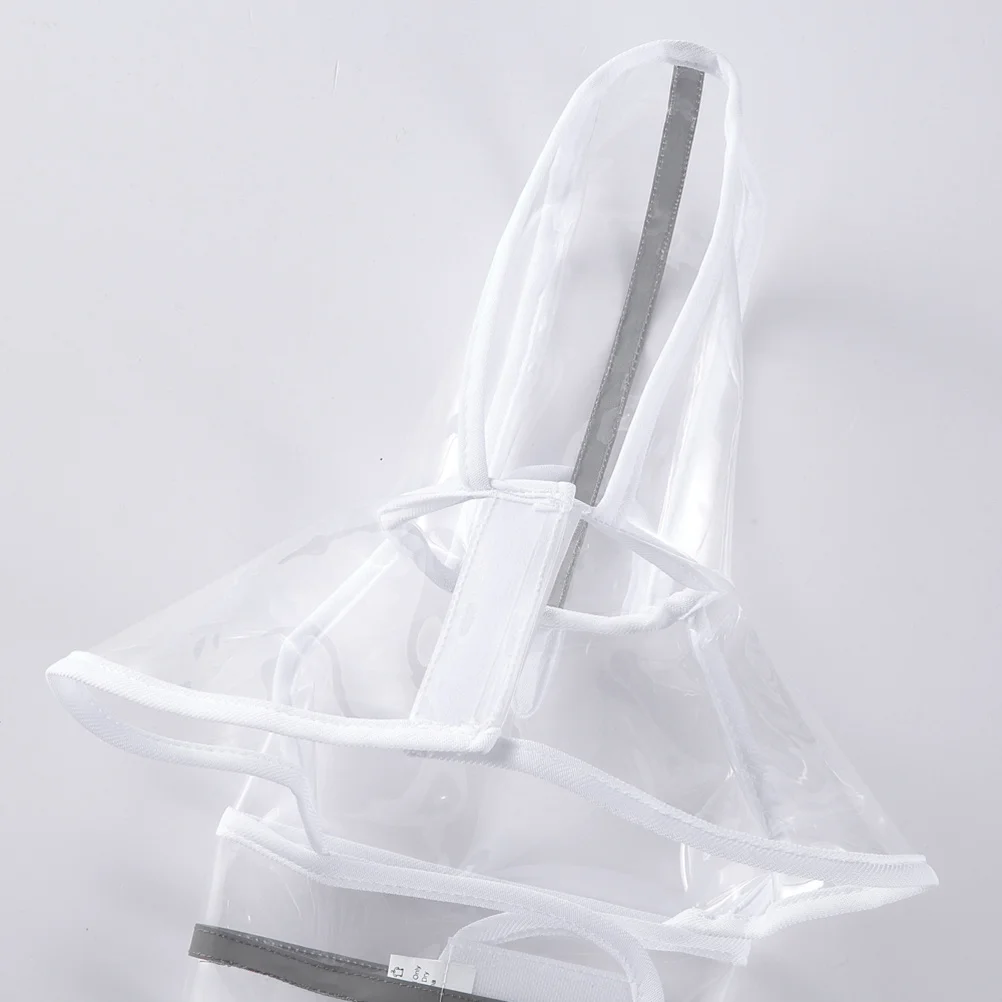 

Large Dog Raincoat Waterproof Pet Hooded Jacket Reflective Safety Strips Adjustable For Medium Dogs White M