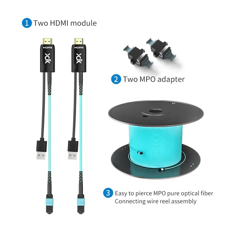 Hot Sale XDK New Detachable OEM MPO Fiber 48Gbps 2.1 4K 8K60Hz AOC Cable 2.1 Cable Optical Fiber Cable to for HDTV Project