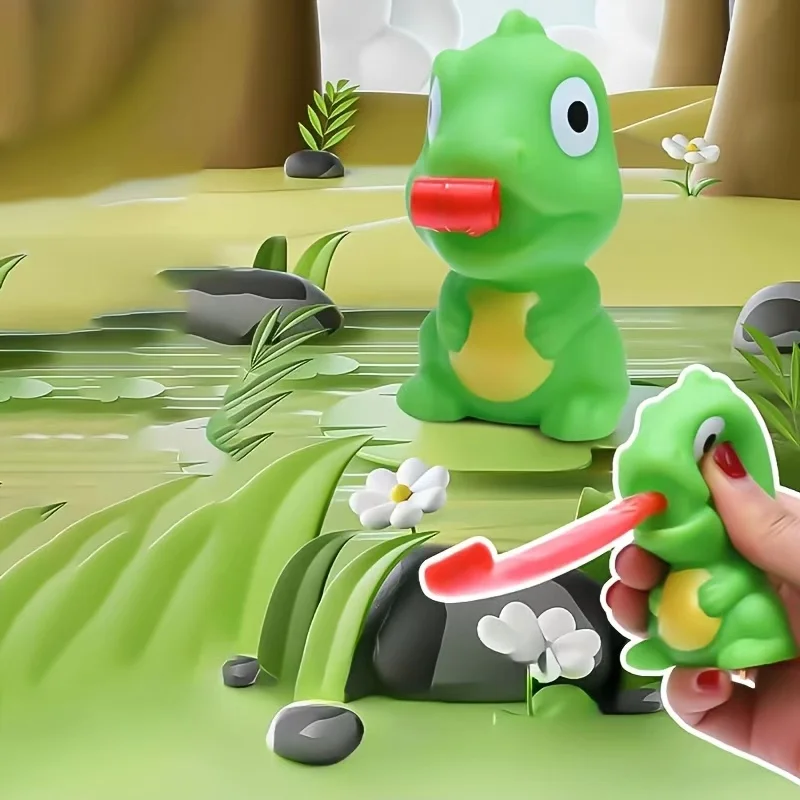 متعة الضفدع وديناصور قابل للسحب اللسان الاسترخاء لعبة حفلة تفاعلية لعبة هدية الكريسماس للأطفال عيد الميلاد تخزين المواد #2
