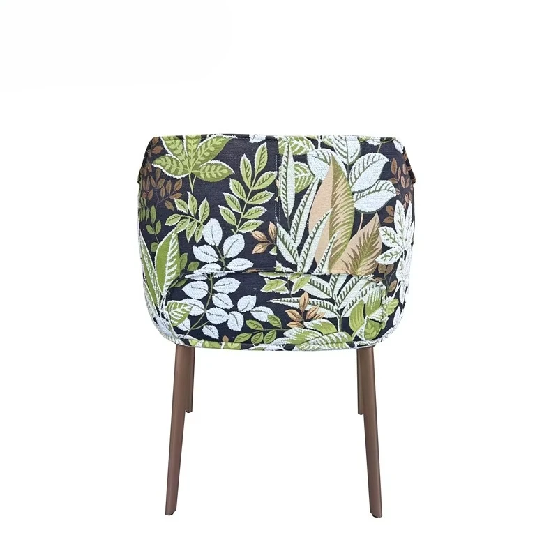 Modern Fabric Metal Legs Dining Chair Dining Furniture Pattern Stainless Steel