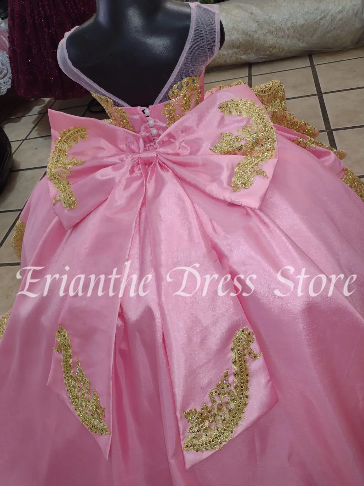 Pink Satin Flower Girl Dress For Wedding Tulle Puffy Applique Princess Kids Birthday Party First Communion Ball Gowns Customized