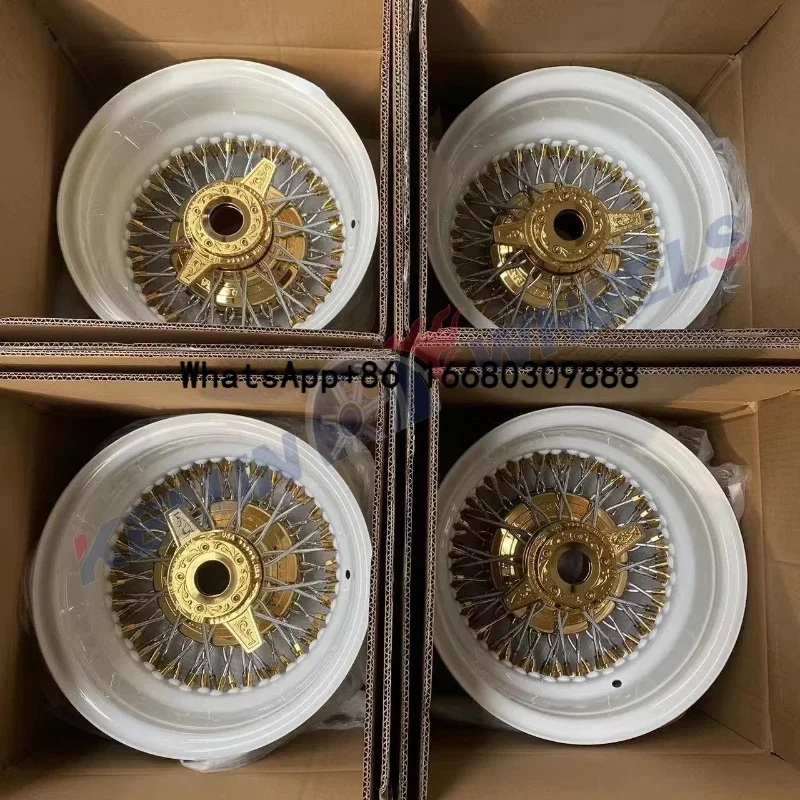 

Chrome Rims 13 Inch Rims Gold Wire Wheels 100 Straight 72 Corss White Black