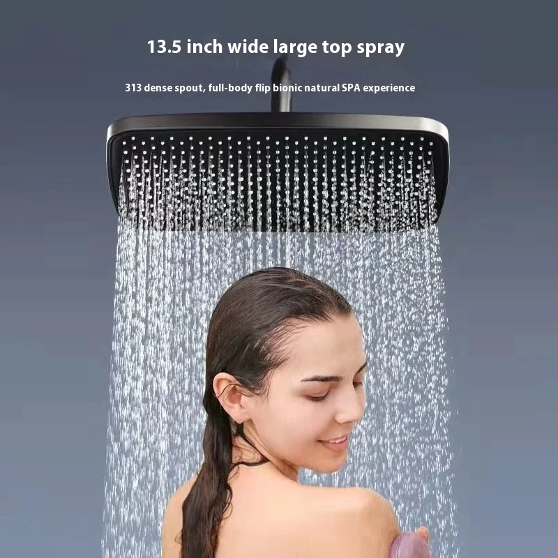 All-Copper Digital Display Smart Shower Set Home Soft Gun Gray Piano Button Constant Temperature Carefully Selected Classy Brass