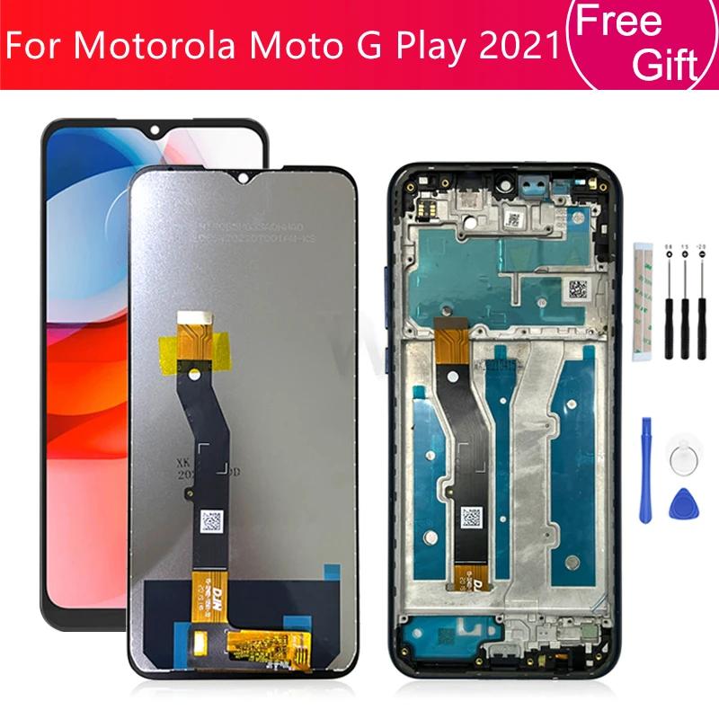 For Motorola Moto G Play 2021 LCD Display Touch Screen Digitizer Assembly With Frame XT2093-3 XT2093-7 LCD Screen Replacement