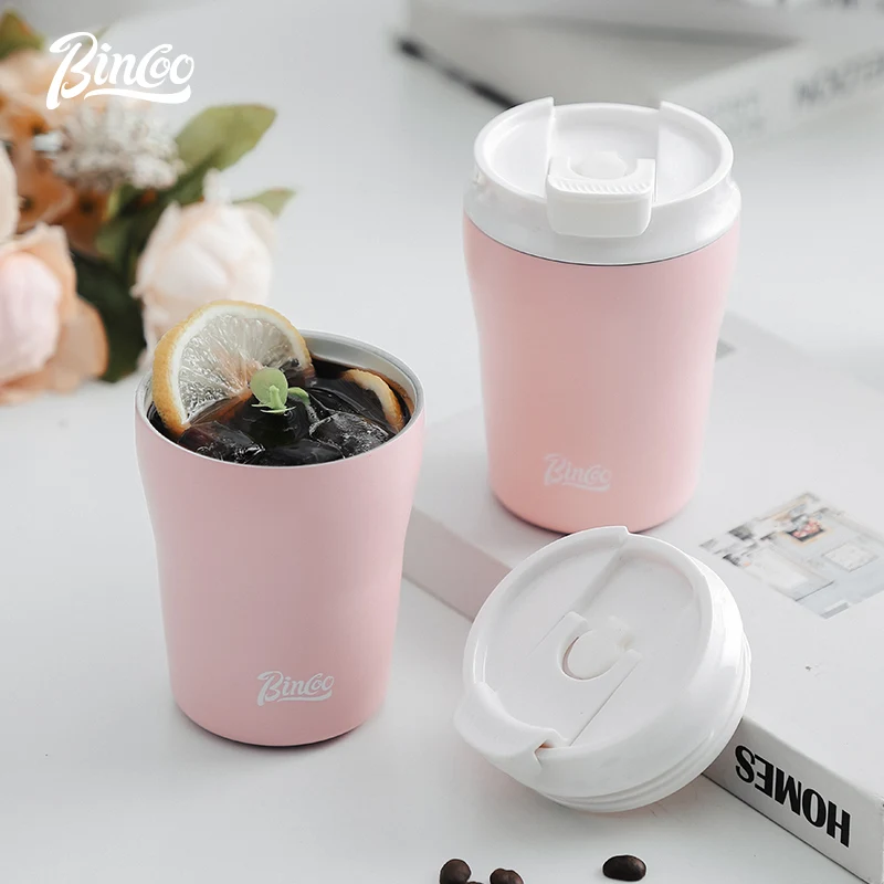 

Bincoo 300ml Coffee Cups Portable Thermo Cup For Coffee Water Cup Stainless Steel Outdoor Mug With Cover Car Travel Leak-proof