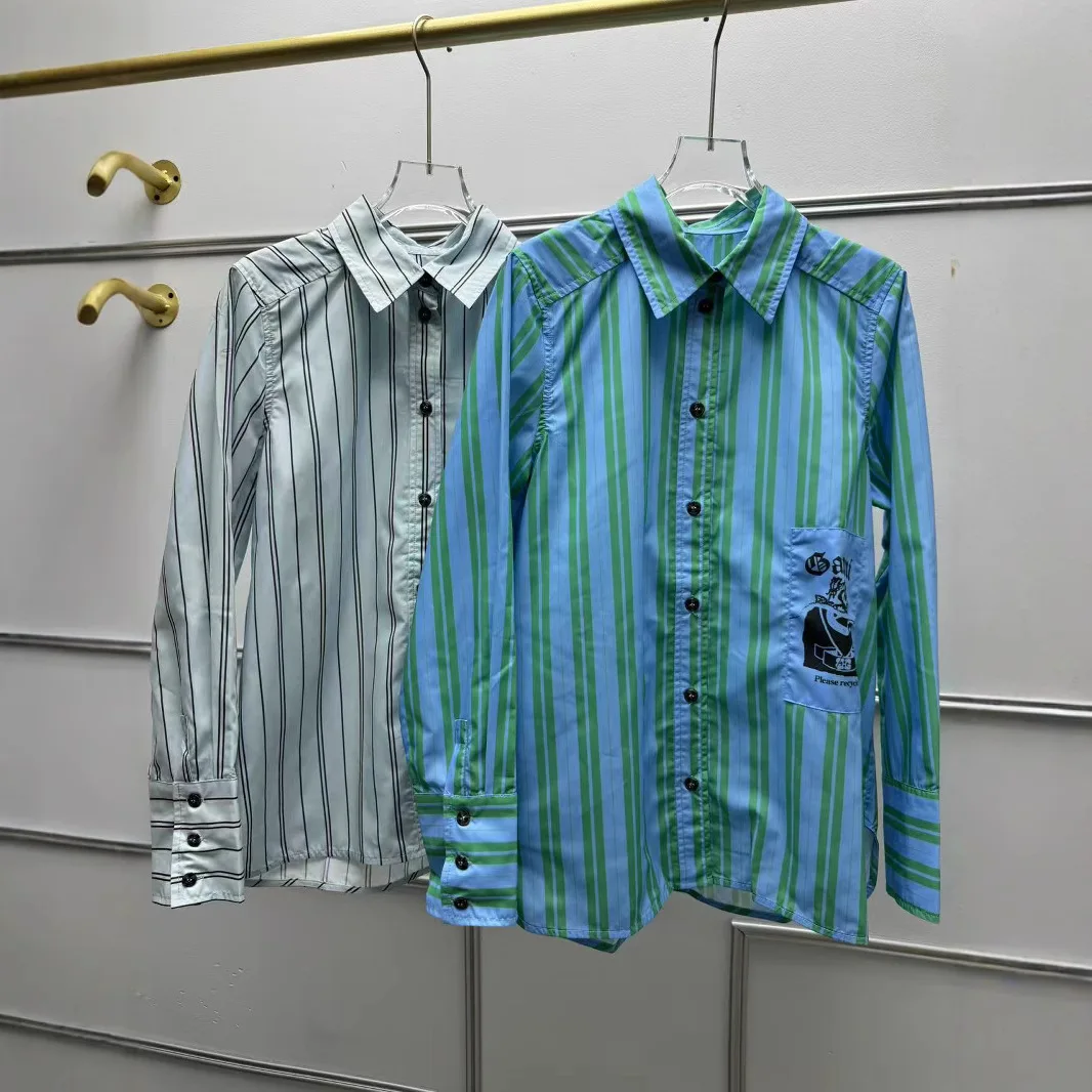 

Новая летняя женская модная хлопковая рубашка свободного кроя с воротником, в полоску, с длинным рукавом, для защиты от солнца