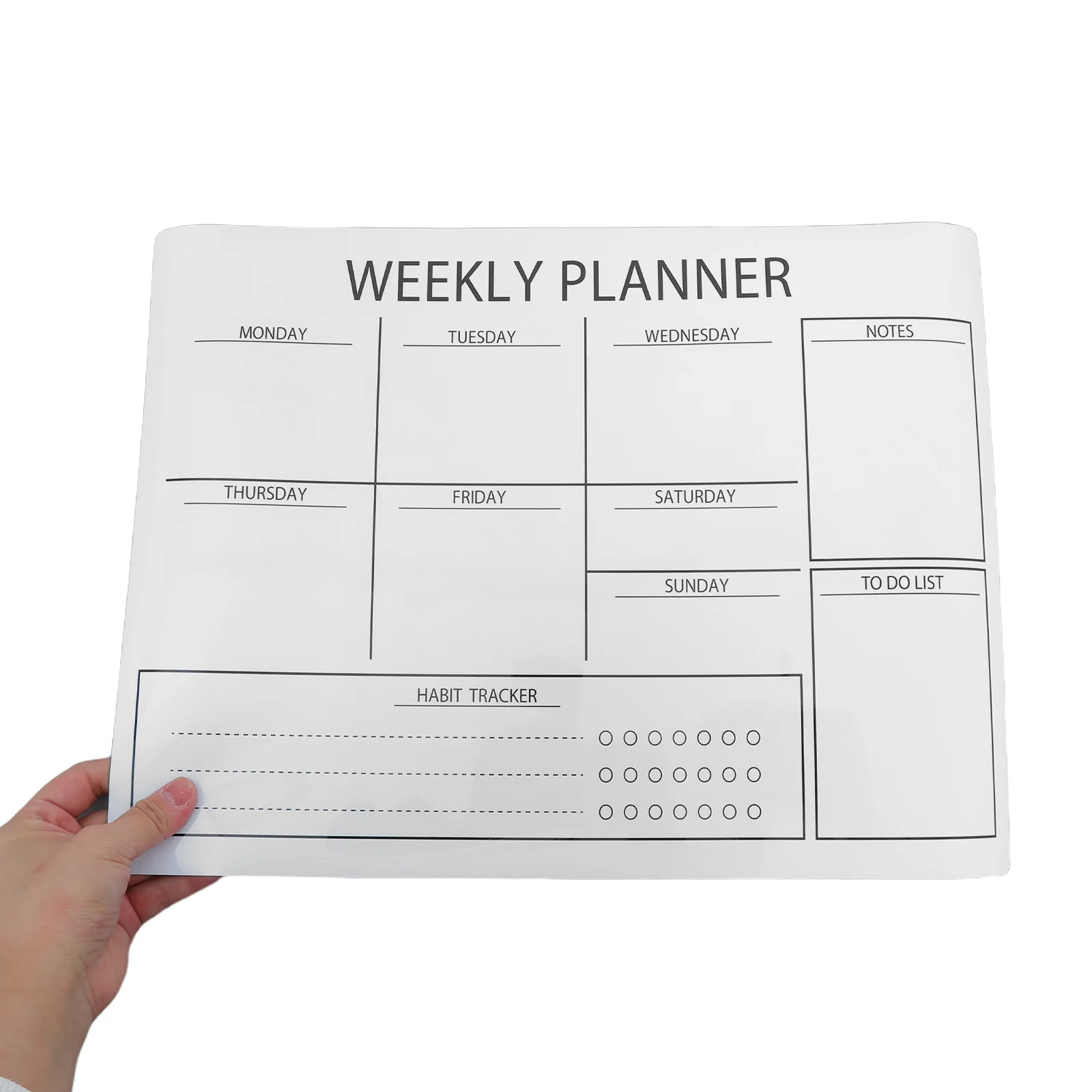 

12X16Inch Dry Erase Whiteboard Sticker Self-Adhesive Removable Pvc Calendar For Wall Office Dorm School Weekly Planner Reusable