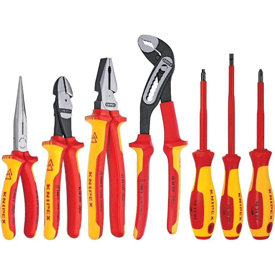 

989825US 7-Piece 1000V Insulated Pliers Cutters and Screwdriver Commercial Tool Set 9K989825US
