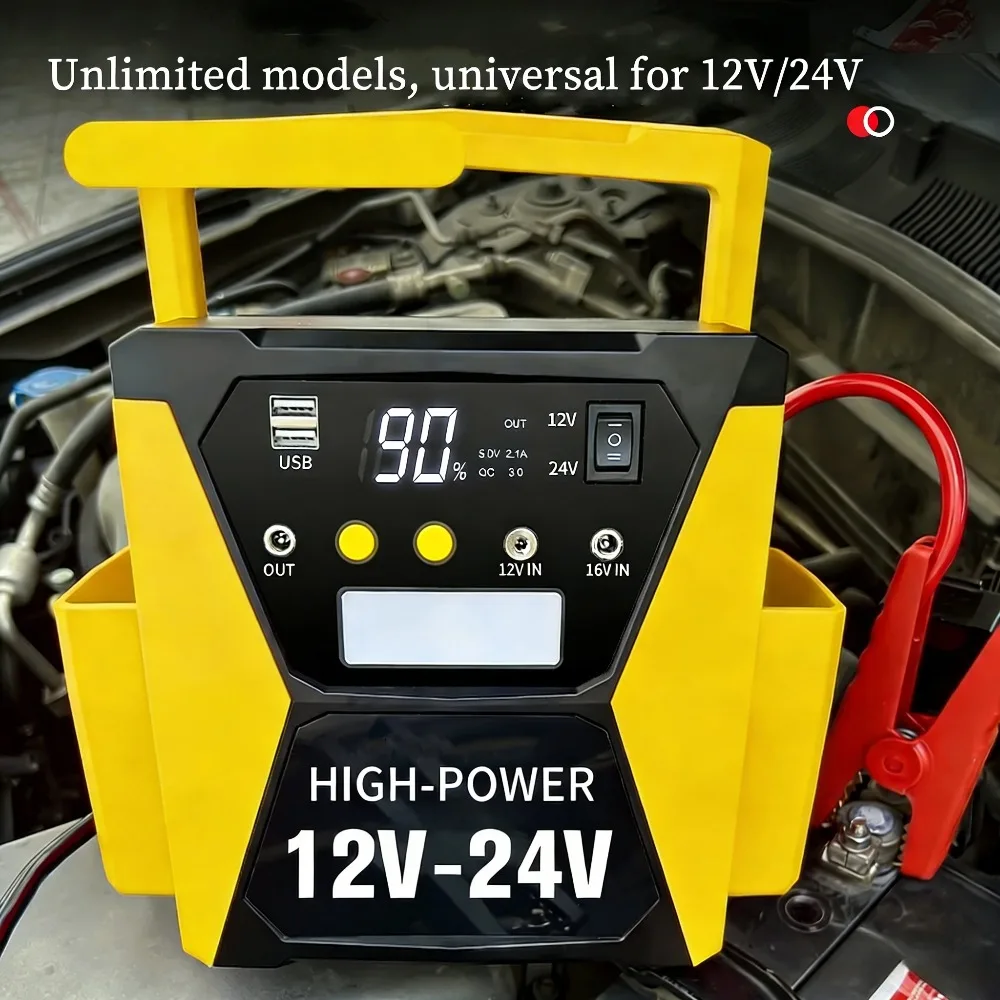 70000mAh 8000A Peak 12V/24V Heavy Duty Car Jump Starter for TrucksPower Station Auto Starter  Booster For Car Motorcycle Truck