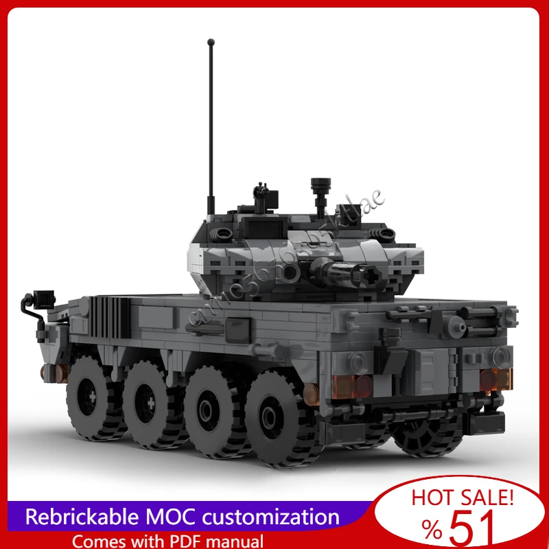 908 أجزاء MOC تخصيص سلسلة المعركة نوع 16 نموذج سيارة القتال المدرعة تجميعها ألعاب أطفال تعليمية إبداعية هدايا