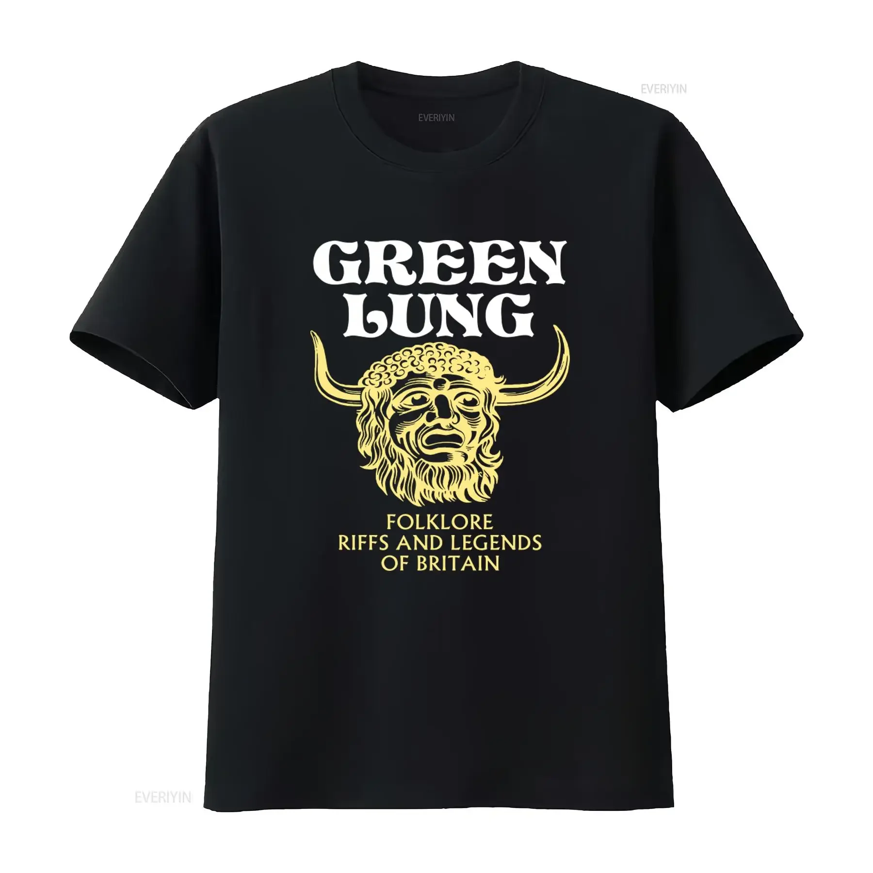 Green Lung Vintage T Shirt for Men Folklore Riffs and Legends of Britain Print vintage Washed Unisex Casual Versatile Slightly